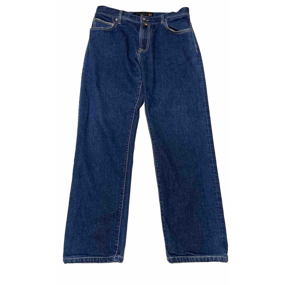Corneliani ID Man Jeans Slim Straight Stretch 36 Blue Italy  (33x29 Unstretched)